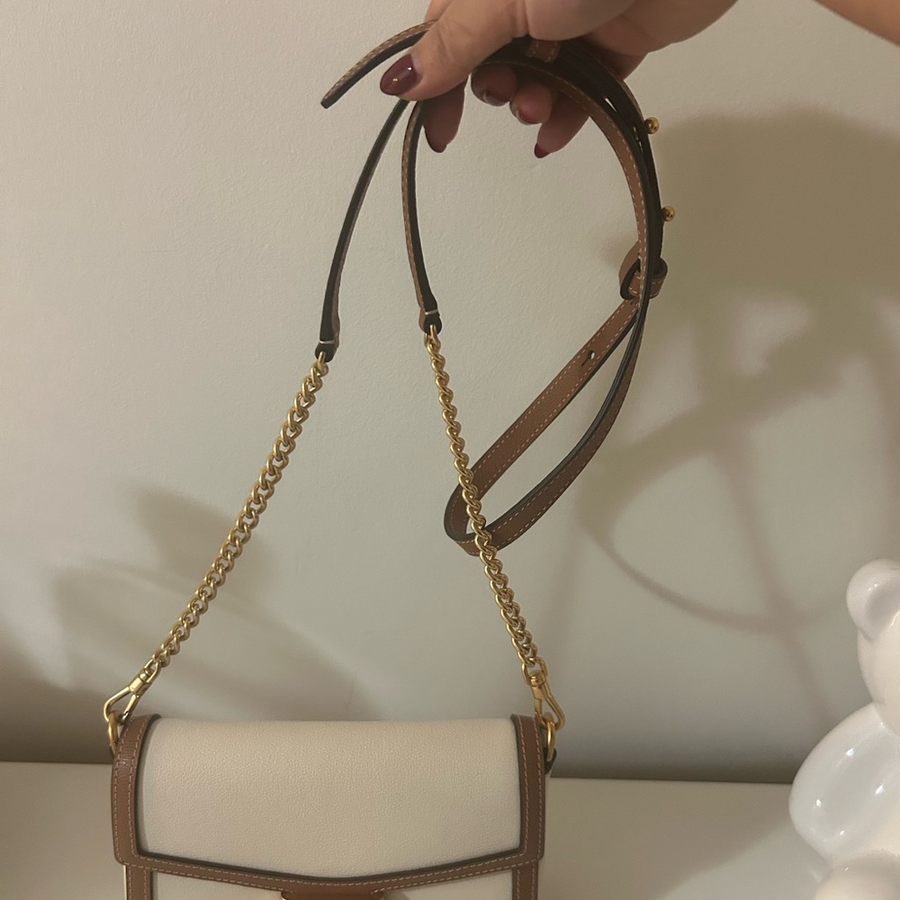 kate spade Cream and Brown Leather Flap Crossbody with Gold Hardware - Picture 8 of 10